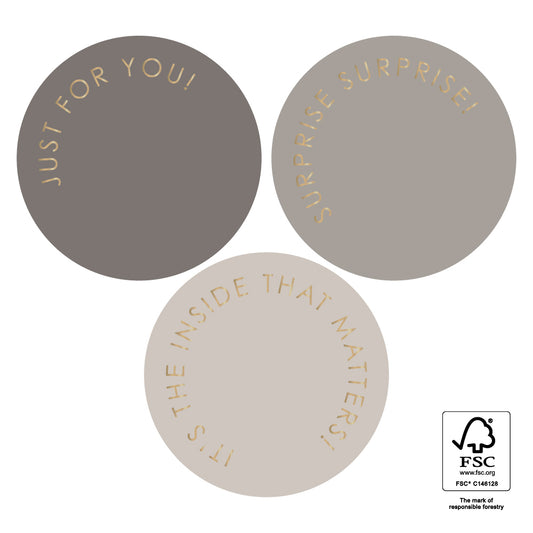 Sticker | Multi Modern Gold Grey | 3 stuks